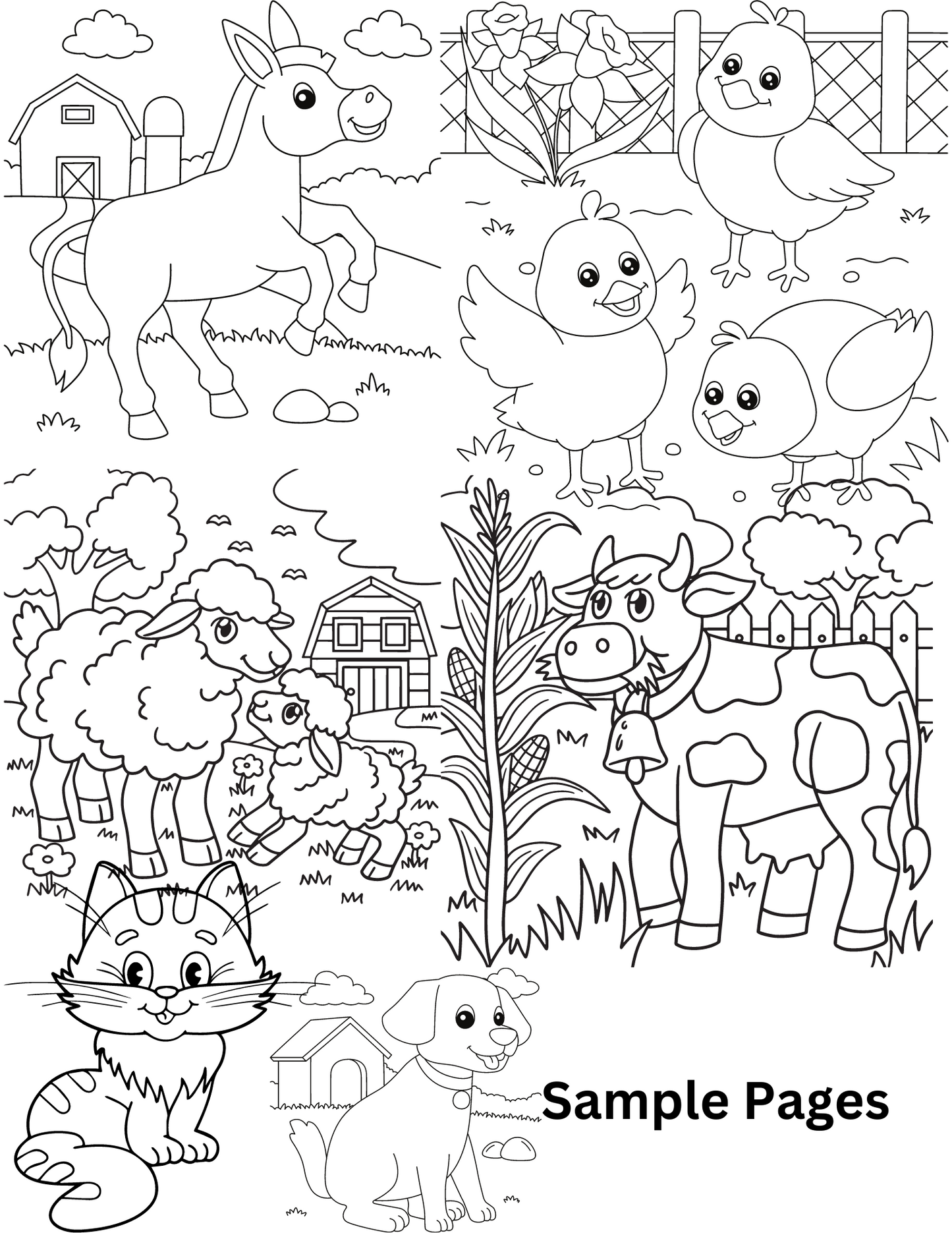 Let's Color Animals Printable Pages