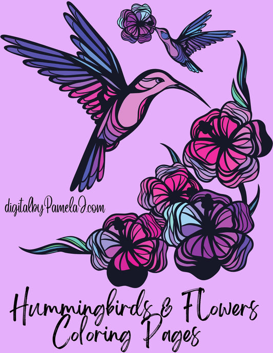 Hummingbird Floral Coloring Pages